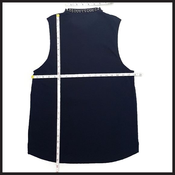 J CREW Sleeveless Shirt Gem Collar Button Up Pleat - Picture 6 of 8